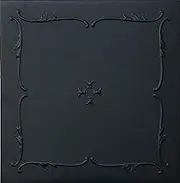 A La Maison Ceilings R05 Spring Buds Foam Glue-up Ceiling Tile (384 sq. ft./Case), Pack of 144, Black Matte