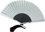 TJSCFY Hand Fan Folding Chinese Japanese Style Aluminum Alloy Edge Retro Crane Classical Foldable Fan for Men and Women Portable Handheld Dance Fan(B)