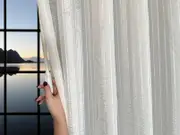 S wave fold sheer curtains with track -- 180cm wide (Complete Package)