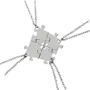 [LIFKOME] Alloy Puzzle Necklace Friend Friendship Necklace for Girls Unique Geometric Shape for Teen Girls