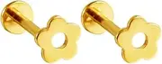 [Niaspi] 16G Cute Small Flower Cartilage Flat Back Earrings Studs Threadless F136 Titanium Conch Helix Tragus Lip Medusa Piercing Jewelry for Women