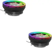jojofuny 2pcs High Performance CPU Cooling Fan 5 Led Lights Low Profile Aluminum CPU Heatsink for Computer