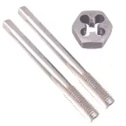 HSS M7 x 1mm Taper & Plug Tap & M7x1mm Hexagon Die Metric Thread Right Hand Set