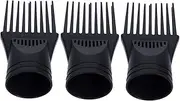 Mikinona Blow Dryer Comb Attachment 3pcs/set Wind Dryer Accessory Wine Comb Hair Teasing Comb Diffuser for Hair Flat Mouth Electric Hair Drier Comb Nozzle Black Modeling Hair Comb