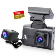 Elinz 4K 2K Dual Dash Cam WiFi GPS Dashboard Camera Recorder WDR Night Vision Car Charger 128GB U3 Card Car DVR