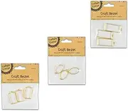[3PK] Krafters Korner Craft Bezel, Pack of 3, Shapes Rectangle, Mini Rectangle, and Oval, Gold Color, for Jewelry Making and DIY Crafts