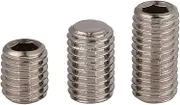 20PCS M4*3/4/5-16mm GB77 304 Stainless Steel Flat-end Set Screws, Machine Meter Top Wire, Hexagonal Headless Screws(12mm)