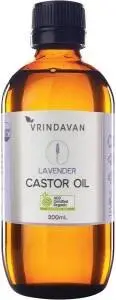 Vrindavan Castor Oil and Lavender Amber Glass Bottle 200ml