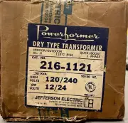 *NEW* JEFFERSON POWERFORMER 216-1121 INDOOR OUTDOOR DRY TYPE TRANSFORMER SEALED