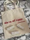 Kosmo Lipstick Pout Alter Ego She's So Lippy & White Canvas Tote Bag 4 Piece Set