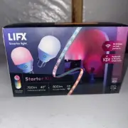New LIFX Smarter Light Starter Kit 2 800lm Bulbs + 40" Lightstrip RGB A19 LED