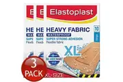 3 x ELASTOPLAST HEAVY FABRIC WATERPROOF EXTRA LARGE STRIPS WOUND BANDAGE 10 PACK