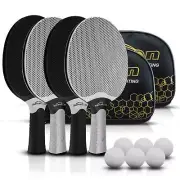 Senston Table Tennis Rackets Set,Professional Ping Pong Paddle Set for 4 Play