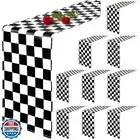10 Pack Checkered Table Runner Black and White Checkerboard Racing Theme ​Fla
