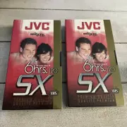x2 JVC VHS VCR Cassette Tape T-120 SX 6 Hour Blank Premium Quality Brand New
