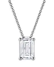 Bloomingdale's Fine Collection Certified Lab Grown Diamond Emerald Cut Pendant Necklace in 18K White Gold, 2.0 ct. t. w.