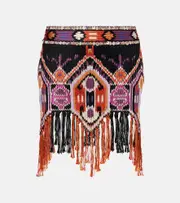 [Isabel Marant] Isabel Marant Yolana sequined fringed miniskirt AU 12 multicoloured