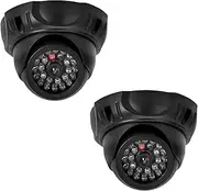 2PCS Fake Camera, Dummy Cameras Decoy Security Cameras Dome Simulation Camera Dummy Dome Fake Security Camera with LED Light