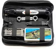 Bicycle Repair Kit With Tire Pump, Multi Tool Set, and Portable Bag - All-in-One Maintenance Tool for Camping and Travel