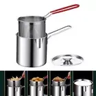 Stainless Steel Deep Frying Pot Detachable Handle Tempura Fryer Pan Kitchen