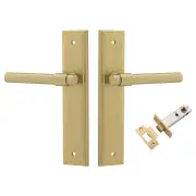 Helsinki Lever Stepped Backplate Passage Kit Brushed Gold PVD