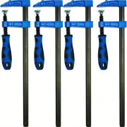 4PCS Heavy Duty F Clamp Set Quick Grip High Strength 12inch Metal Rod Clamps for Woodworking and Carpentry