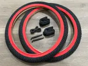 20X1.95 BMX BLACK RED PERFORMER BICYCLE TIRES & TUBES LINERS 20" 1PAIR NEW