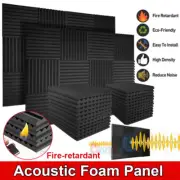 96 PACK Acoustic Foam Panel Wedge Studio Soundproof Wall Tiles 12"X12"X1"