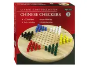 CHINESE CHECKERS,WOOD w/PEGS (HSN07550)