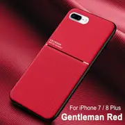 For Apple iPhone 8+ /8 Plus Business Style Luxury Matte Soft Silicone Drop Resistant Case Cover (Red)