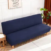 Armless Couch Cover Stretch Sofa Cover with Elastic Bottom -Blue