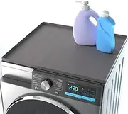 Silicone Washing Machine Pad, Non-Slip Washing Machine Pad, Washing Machine and Dryer Top Protector Mat, Anti Drip Washing Machine Cover, for Home, Kitchen, Laundry Room (Black, 60 x 40 cm)