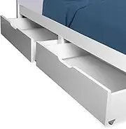 Kingston Slumber Trundle Under Bed Storage Drawers, 2 Pieces, White