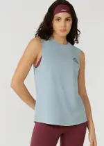 [Lorna Jane] Lotus Muscle Tank Top in Blue, Size - 2XL 2XL Light Glacier Blue