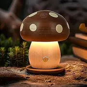 Mushroom Lamp, XH StDsg Home Creative Bedside Night Light Dimmable LED for Home Decor, Wood Bedside Table Lamp