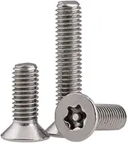 10/20pcs M3 M4 M5 M6 Stainless Steel Six Lobe Torx Flat Countersunk Head with Pin Tamper Proof Anti Theft Security Screw Bolt(12mm,M4 20pcs)