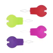 5pcs Gourd Shape Plastic Threader w Blade Cross Stitch Bow Wire Needles 4 Colour