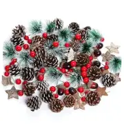 pcs Artificial Pine Cones Pine Branch Set, Fake Natural 108 Multi Color