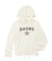 IT'S OUR TIME Girls Large 14 Hacci Sequin Sparkle Star Shine Hoodie Sweater NWT