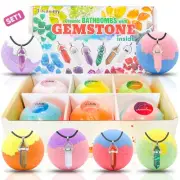 Bath Bombs with Natural Jewelry Gemstone Inside for Girls with Surpris.Handma...