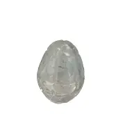 Vintage Faberge Cut Clear Glass Egg Paperweight 2 Inch 0538 Office Decor