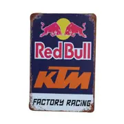 3x Tin Sign Redbull Racing Car Ktm Factory Mancave Rustic Look