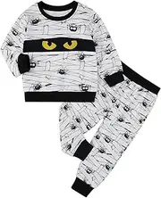 [Naiyafly] Toddler Baby Boys Girls Halloween Matching Outfit Little Brother Mummy Bodysuit Pants With Hat Big Brother Sweatshirt Pants Set Kids Halloween Costumes Set