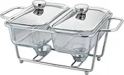 Chafing Dish 1.3L Chafer Dishes Buffet Set, Full Size Stainless Steel Rectangular Buffet Warmers for WeddingPartiesBanquetCatering