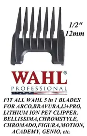 Wahl 1/2"(12mm) Attachment GUIDE 5 in 1 Blade COMB-Arco,Chromado,Bravura Clipper
