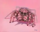 Giclee fine art print of oil painting jumping spider, insect 8"×10"