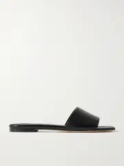 [Aeyde] Aeyde - Anna Leather Slides - Black - IT39 IT 39 Black