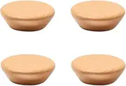 Cabinet Furniture Knobs 4Pcs Large Round Beech Wood Drawer Cabinet Solid Wood Handle Wooden Wardrobe Door Log Cabinet Single Hole Round Handle 105Mm