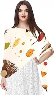 [VTGHDEEQ] Scarf for Women,Womens Scarf,Head Scarf for Women,Autumn Leaves Mushroom Animal