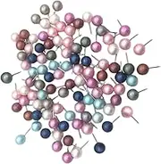 VILLFUL 100pcs Pearlized Ball Head Push Pins for Cork Boards DIY Crafts Decorative Thumb Tacks and Easy to Use Bulletin Tool for Office and Home Organization